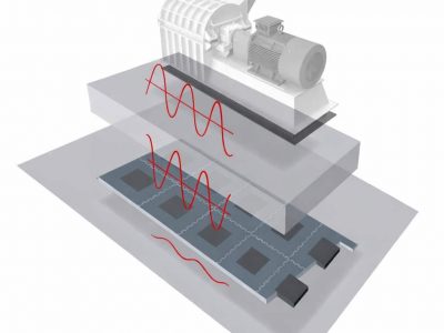 Ein Schnittdiagramm, das einen Elektromotor oberhalb von Schaltungsebenen zeigt, mit roten Sinuswellen, die den Fluss elektrischer Signale zwischen den Komponenten veranschaulichen - ideal zur Visualisierung der Anwendungstechnik in der modernen Elektronik.